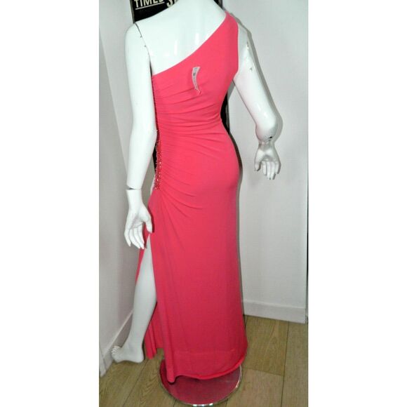 Cache Dress Size 4 Pink Side Beaded Rouched Vintage 90s Y2K Womens - Picture 10 of 13